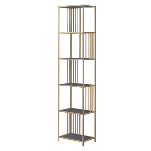 Стеллаж SOHO MINI, золотой, ЛДСП Бетон темный, 45*30*195