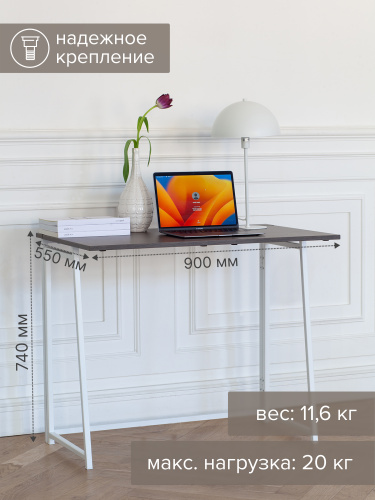 Стол складной SKANDI, белый/дуб графит фото 5