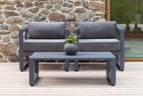 Набор садовой мебели CAPRI / 3 предмета: 2 кресла, столик / серый (S2B) фото 3