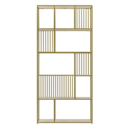 Стеллаж SOHO, золотой, керамика слоновая кость, 192*90*30 фото 7