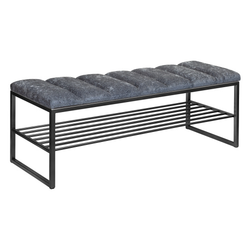 Банкетка RUBY, черная, Steel Grey, Bulon, 110*40*43,5 фото 2