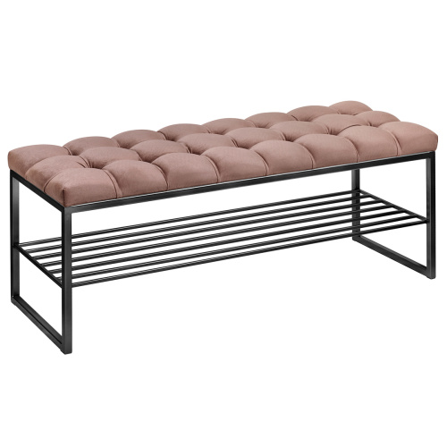 Банкетка RUBY, черная, Mocco, каретная стяжка, 110*40*45 фото 8