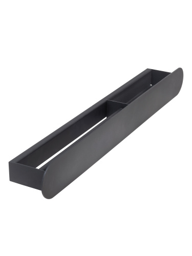 Полка настенная с полотенцедержателем OMEGA, 71 см, черная, правая