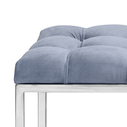 Банкетка ALBA, н/ж сталь, Light Blue, каретная стяжка, 110*40*45 фото 7
