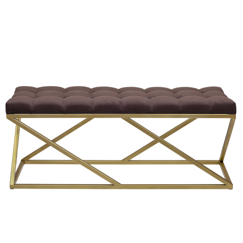 Банкетка ZUMA, золотая, Kashtan, каретная стяжка, 110*40*45