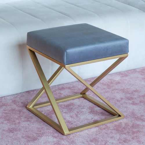 Пуф Chelsea, золотой, Light Blue, 40*40*45 фото 5