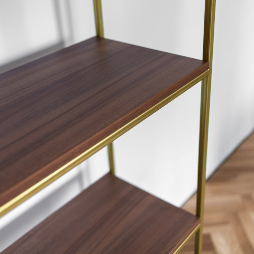 Стеллаж ALTO, золотой, ЛДСП Орех, 55*30*145 фото 8