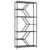 Стеллаж MALTA MINI, черный, тонированное стекло