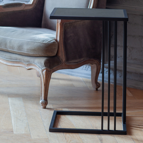 Cтолик кофейный приставной SOHO, черный, столешница керамика Antracite, 36,5*43*67 фото 3