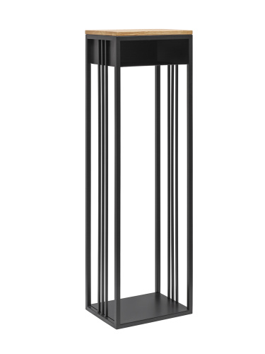 Дровница SOHO MAX, с полкой, черная, столешница дерево, 40*30*136 фото 5