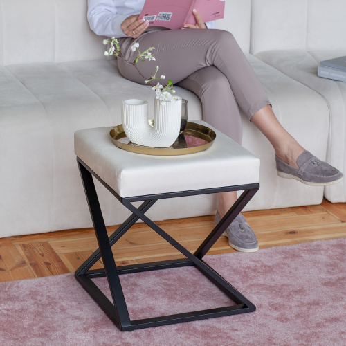 Пуф Chelsea, черный, Ivory, 40*40*45 фото 3