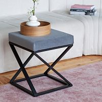 Пуф Chelsea, черный, Light Blue, 40*40*45