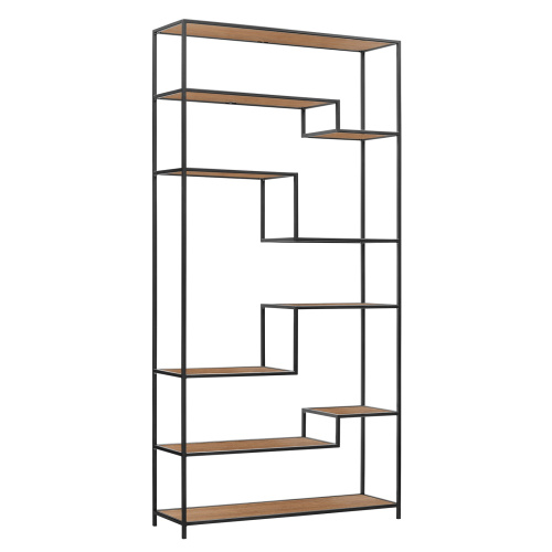 Стеллаж JAQLENE, черный, ЛДСП Робиния, 100x30*200 фото 7