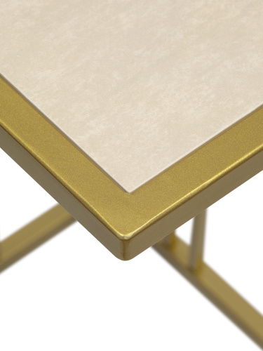 Cтолик приставной SOHO, золотой, столешница керамика Ivory 600x400 фото 7