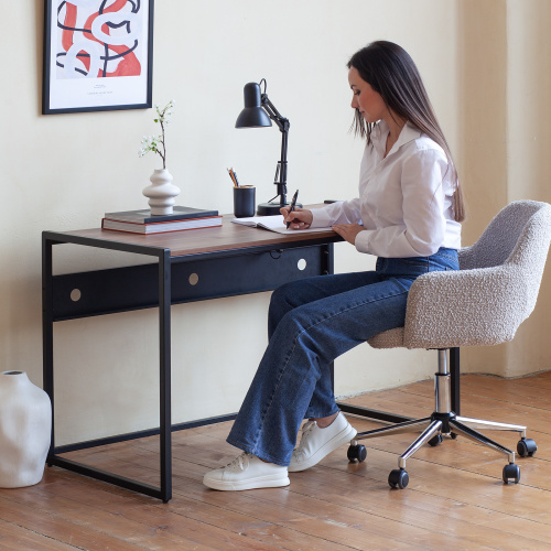 Стол письменный Rimini, черный, ЛДСП Орех, 120*65*75 фото 3