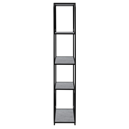 Стеллаж SIENA, черный, ЛДСП Бетон светлый, 80*30*173 фото 3