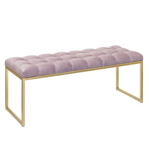 Банкетка ALBA, золотая, Dusty Pink, каретная стяжка, 110*40*45 фото 6