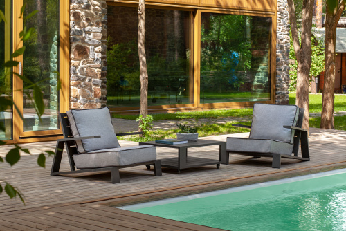 Стол уличный журнальный KORFU, алюминий LAVA фото 3