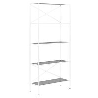 Стеллаж KARIN-800, белый, тонированное стекло