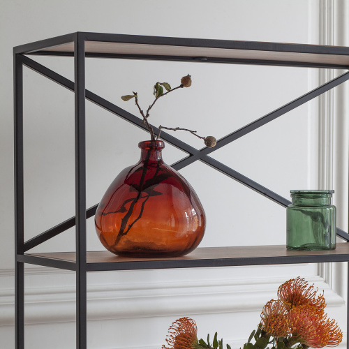 Стеллаж KARIN-800, черный, ЛДСП Робиния фото 3