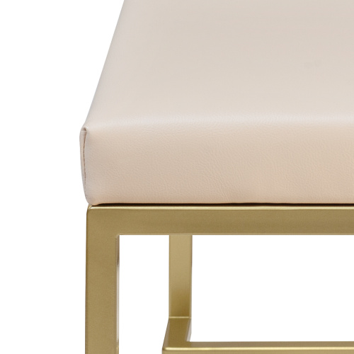 Банкетка OMEGA MINI, золотая, экокожа Light Beige, 85*40*45 фото 7