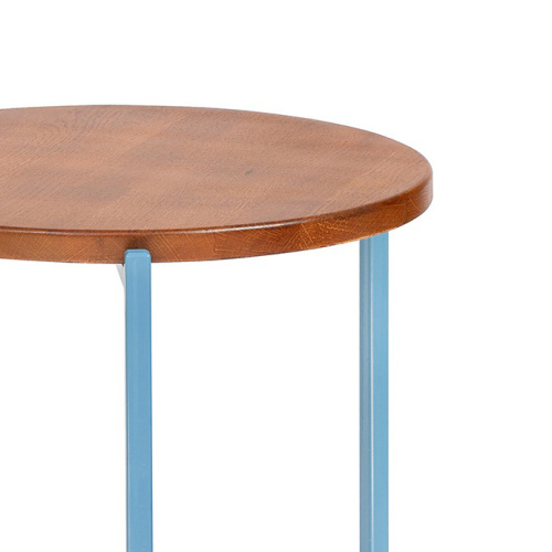 Столик кофейный ODRI, голубой/дуб, 43,5*43,5*60,5 фото 3