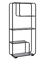 Стеллаж SIENA, черный, ЛДСП Бетон светлый