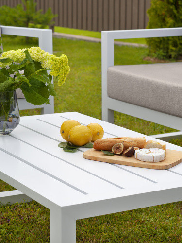 Набор садовой мебели CAPRI диван, кресло, столик, белый цвет фото 4