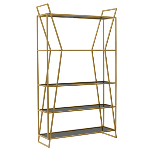 Стеллаж OSLO, золотой, тонированное стекло, 100*33*171 фото 10