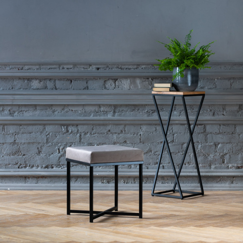 Пуф CRUZ, черный, серый, 40*40*47 фото 2