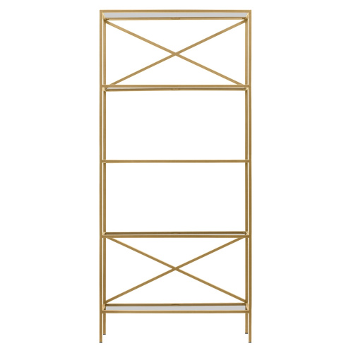 Стеллаж KARIN-800, золотой, прозрачное стекло фото 2