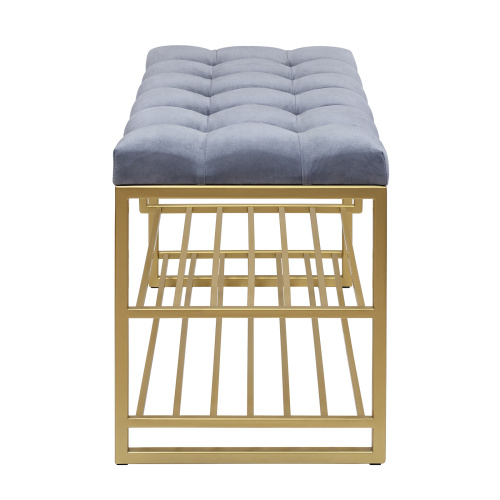 Обувница GARDA PLUS, золотая, Light Blue, каретная стяжка, 85*40*52 фото 5