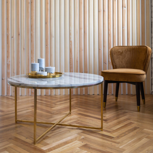 Столик журнальный LUNA, золотой, 90*90*45