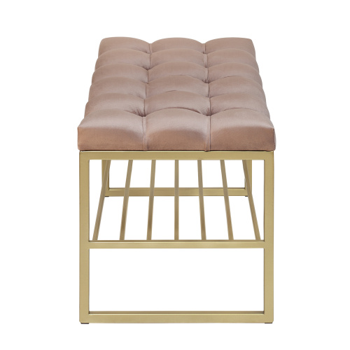 Банкетка RUBY MINI, золотая, Mocco, каретная стяжка, 85*40*45 фото 10