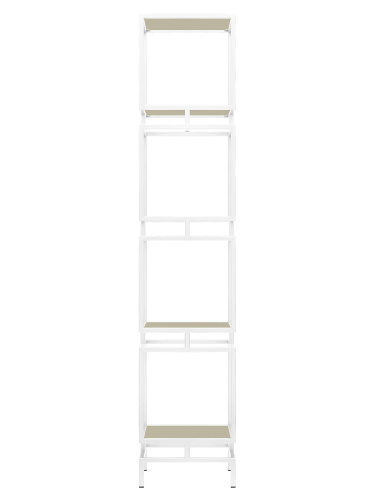 Стеллаж CUBIC-4, белый, ЛДСП Серый камень, 40*40*196,5