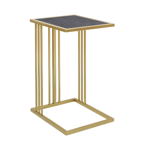 Cтолик кофейный приставной SOHO, золотой, столешница керамика Antracite, 36,5*43*67 фото 7