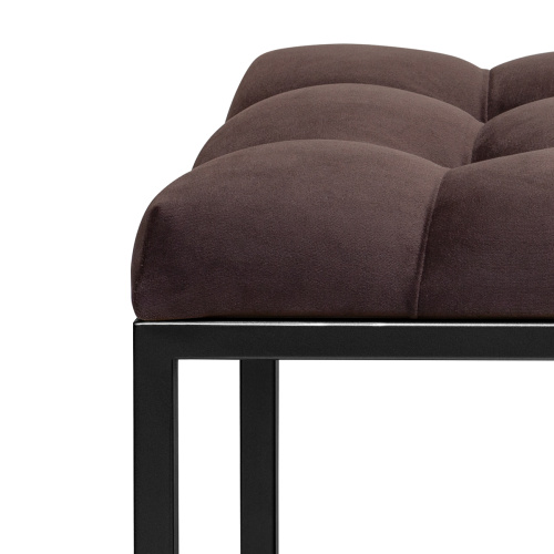 Банкетка ALBA MINI, черная, Kashtan, каретная стяжка, 85*40*45 фото 4