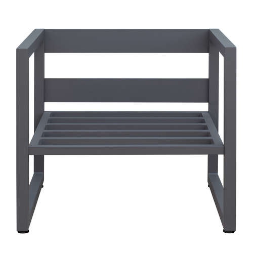 Кресло уличное MALTA, алюминий серый, коричневая рогожка 76*75*66 фото 11