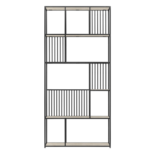 Стеллаж SOHO, черный, керамика слоновая кость, 192*90*30 фото 8