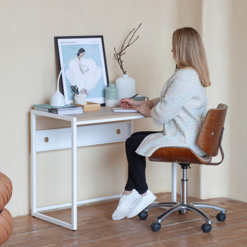 Стол письменный AGORA, 90*50*76,5, белый, ЛДСП Дуб Натуральный фото 3