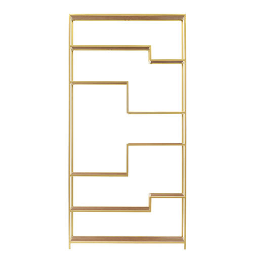 Стеллаж JAQLENE, золотой, ЛДСП Робиния, 100x30*200 фото 6