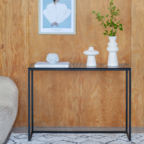 Консоль TORI, черная/стекло, 110*40*82 фото 3