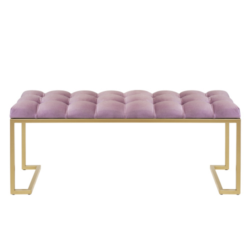 Банкетка OMEGA, золотая, Dusty Pink, каретная стяжка, 110*40*45 фото 8