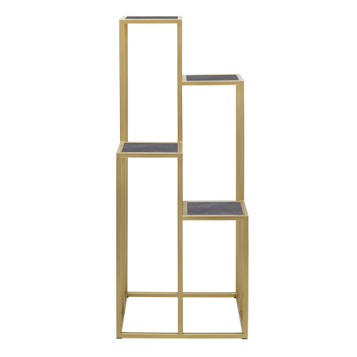 Столик подставка для цветов TORI, под 4 кашпо, золотой, столешницы керамика Antracite, 40*40*100 фото 6