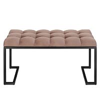 Банкетка OMEGA MINI, черная, Mocco, каретная стяжка, 85*40*45