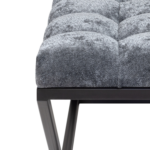 Банкетка ZUMA, черная, Steel Grey, каретная стяжка, 110*40*45 фото 4