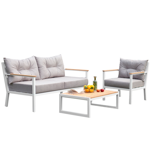Набор садовой мебели SANTORINI диван, кресло, столик, белый цвет фото 15