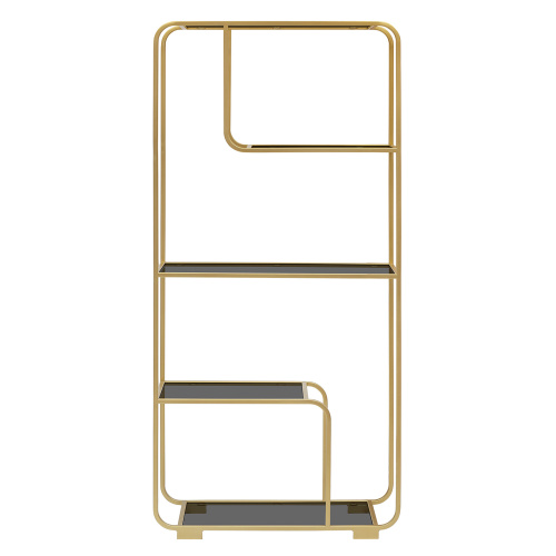 Стеллаж SIENA, золотой, тонированное стекло, 80*30*173 фото 2