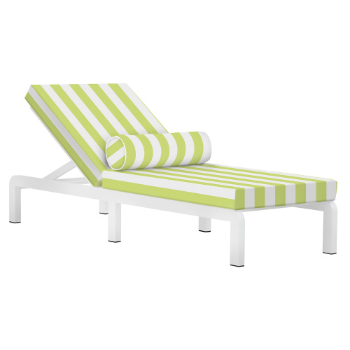 Шезлонг AMALFI, каркас алюминий цвет белый, подушки ткань водонепр. Green Stripes фото 5