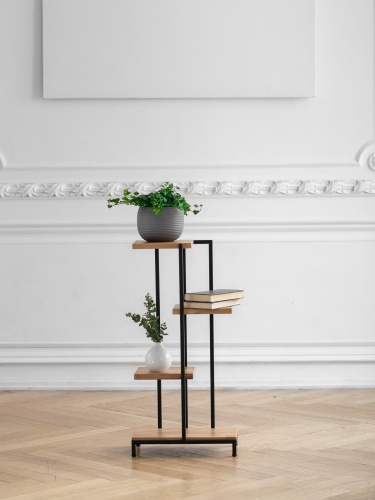 Стеллаж-подставка для цветов Loft 5, черный, 40*23*80